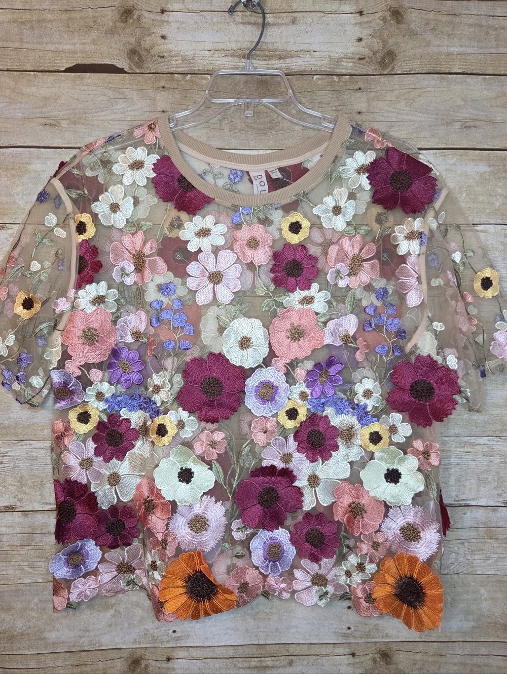 Anthropologie Dolan Floral Embroidered Blouse, 2X